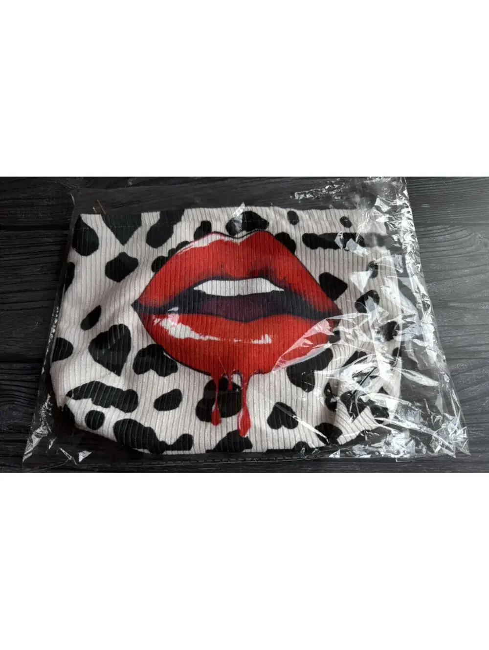 Makeup Cosmetic Black Red‎ Lips Bag Pouch Beauty  Gift
